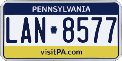 PA license plate LAN8577