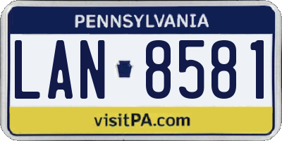 PA license plate LAN8581