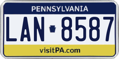 PA license plate LAN8587