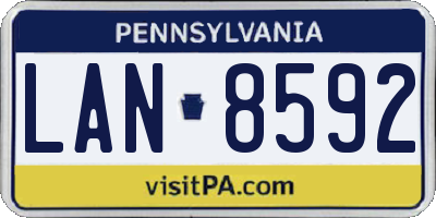 PA license plate LAN8592