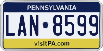 PA license plate LAN8599