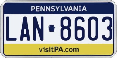 PA license plate LAN8603