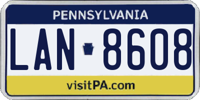 PA license plate LAN8608