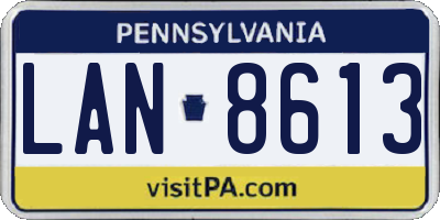 PA license plate LAN8613