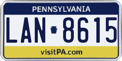 PA license plate LAN8615