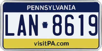 PA license plate LAN8619