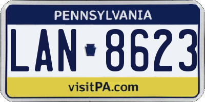PA license plate LAN8623