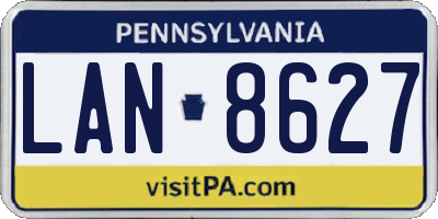 PA license plate LAN8627