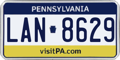 PA license plate LAN8629