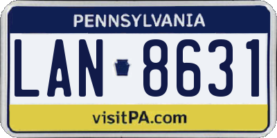 PA license plate LAN8631