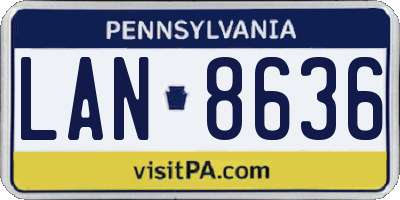 PA license plate LAN8636