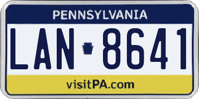 PA license plate LAN8641