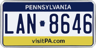 PA license plate LAN8646
