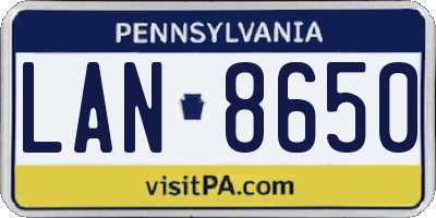 PA license plate LAN8650