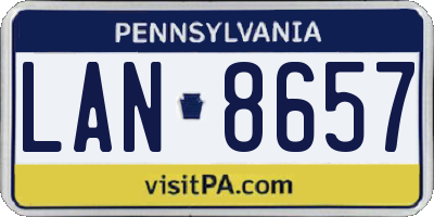 PA license plate LAN8657