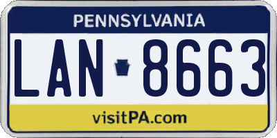 PA license plate LAN8663