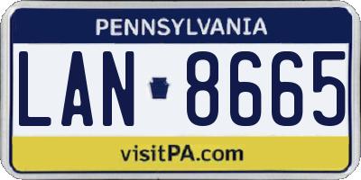 PA license plate LAN8665