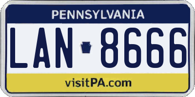 PA license plate LAN8666