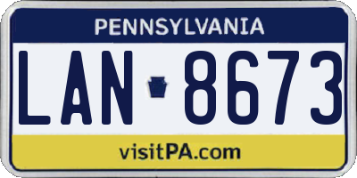 PA license plate LAN8673