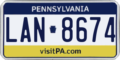 PA license plate LAN8674
