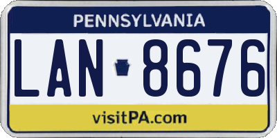 PA license plate LAN8676