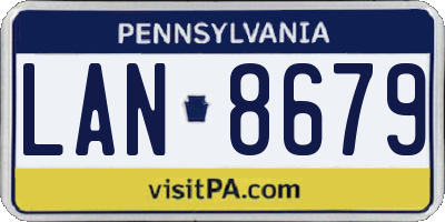 PA license plate LAN8679