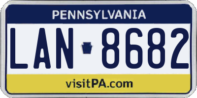 PA license plate LAN8682