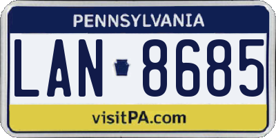 PA license plate LAN8685