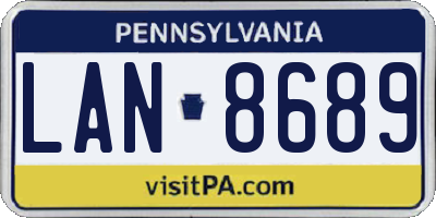 PA license plate LAN8689