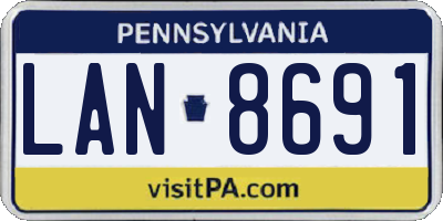 PA license plate LAN8691