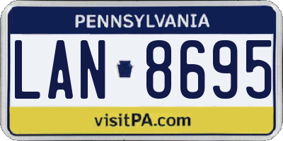 PA license plate LAN8695