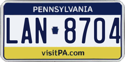 PA license plate LAN8704