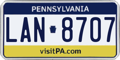 PA license plate LAN8707