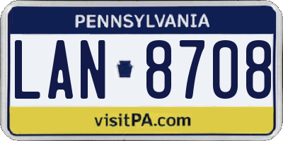 PA license plate LAN8708