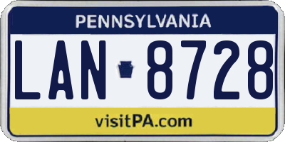 PA license plate LAN8728