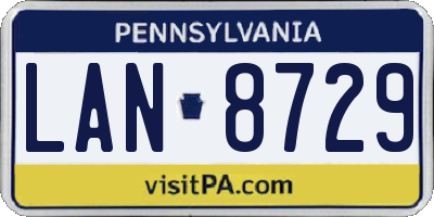 PA license plate LAN8729