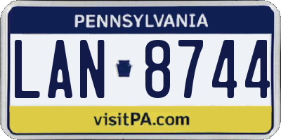 PA license plate LAN8744