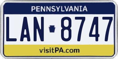 PA license plate LAN8747