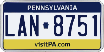 PA license plate LAN8751