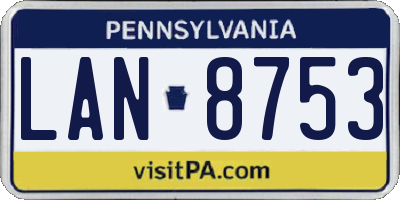 PA license plate LAN8753