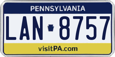 PA license plate LAN8757