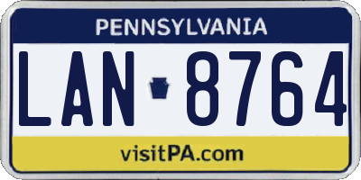 PA license plate LAN8764