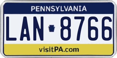 PA license plate LAN8766