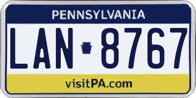 PA license plate LAN8767