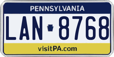 PA license plate LAN8768