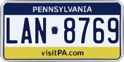 PA license plate LAN8769