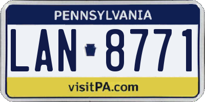 PA license plate LAN8771