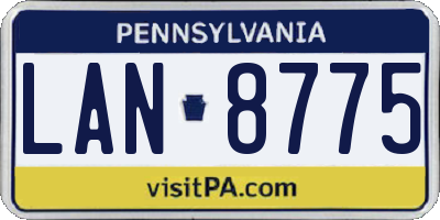 PA license plate LAN8775
