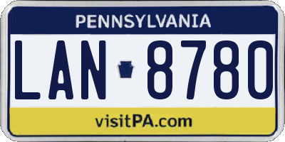 PA license plate LAN8780