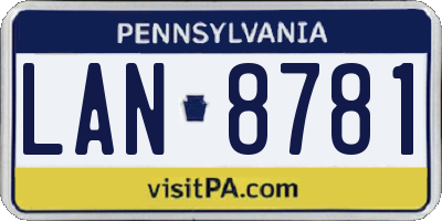 PA license plate LAN8781